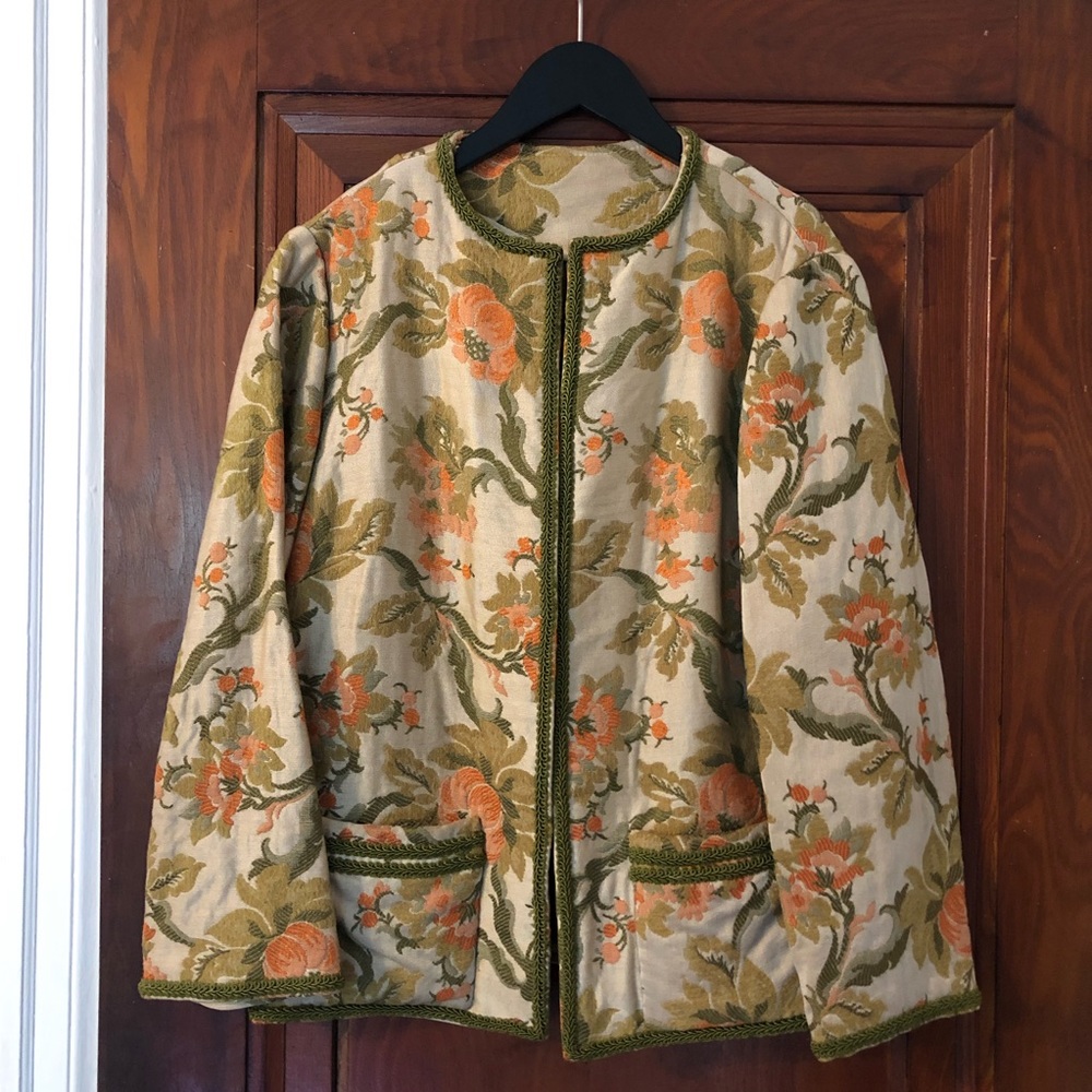 Vintage Cropped Brocade Kimono Jacket